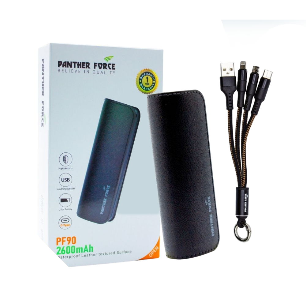 Panther Force 2600mAh Mini Power Bank - PF90 | Compact, Fast Charging, Travel-Friendly with Enhanced Safety Features Panther Force 2600mAh Mini Power Bank - PF90 | Compact, Fast Charging, Travel-Friendly with Enhanced Safety Features